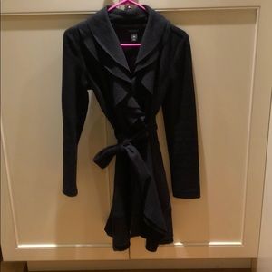 Black Ruffle-trim coat